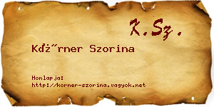 Körner Szorina névjegykártya